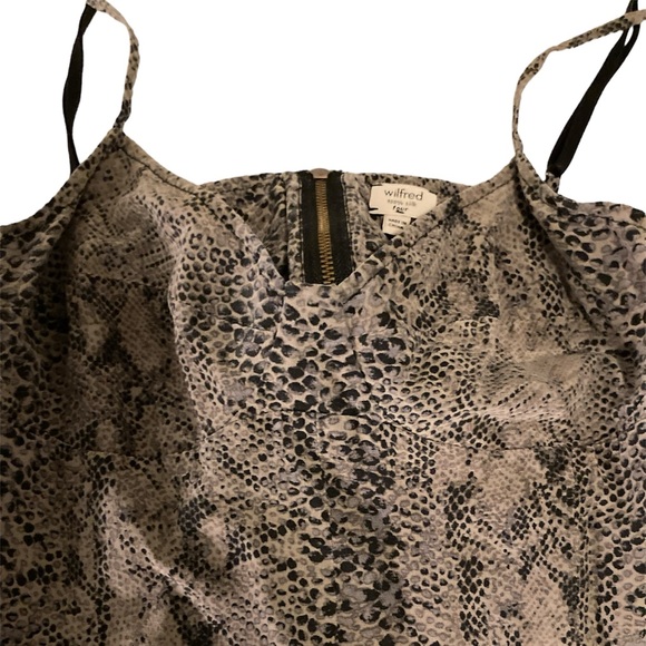 Aritzia Wilfred 100% silk snake-print spaghetti strap dress - Picture 2 of 7
